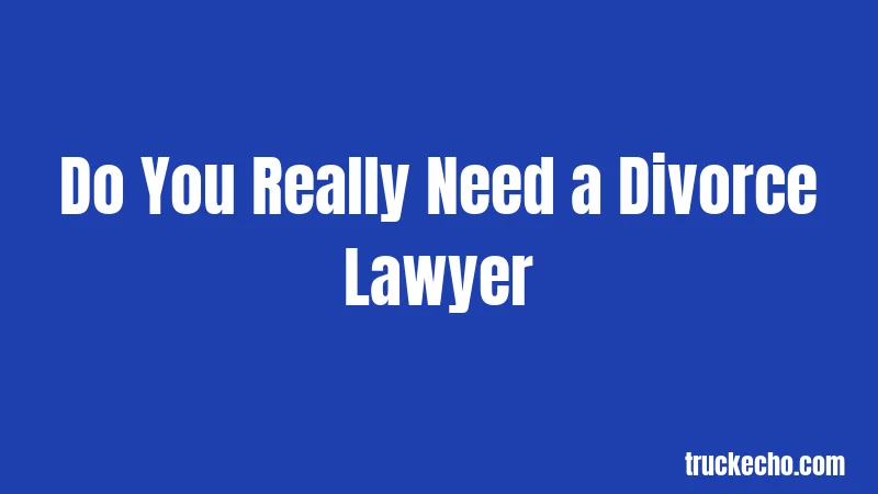 Do You Really Need a Divorce Lawyer